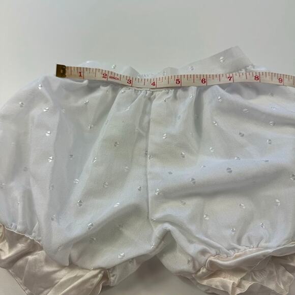 Baby Girl's 0-3 Month's Bloomer Shorts White Embroidered Silky Trim - Picture 5 of 8